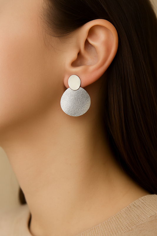 Frosted Moonlight Stud Earrings