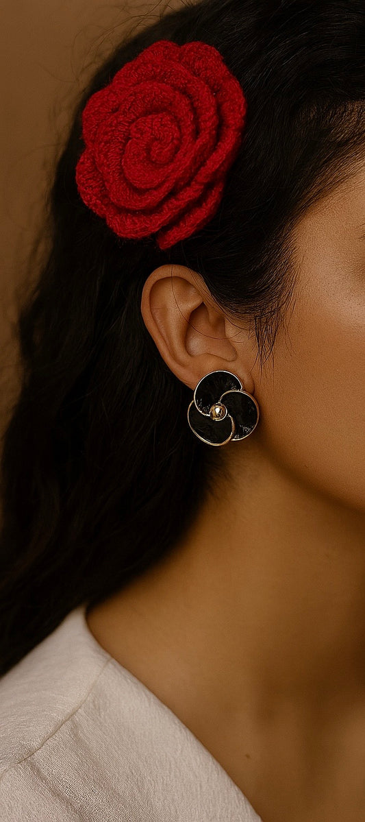 Noir Bloom Stud Earrings