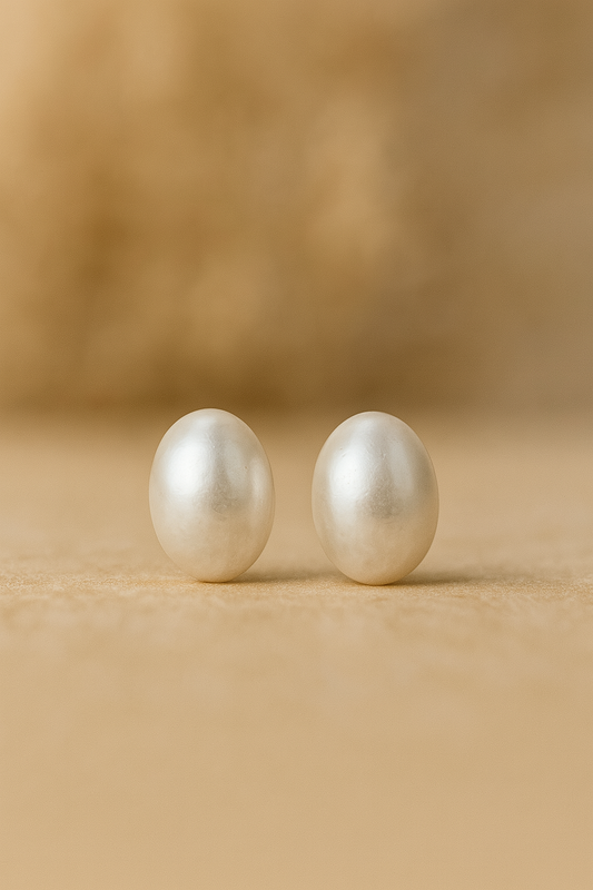 Glossy Oval Shell Studs