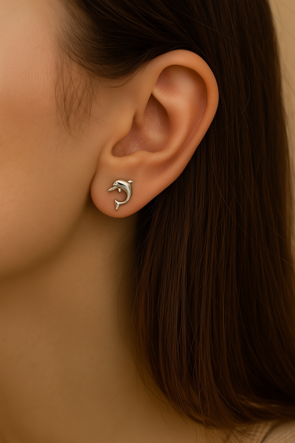 Mini Dolphin Stud Earrings