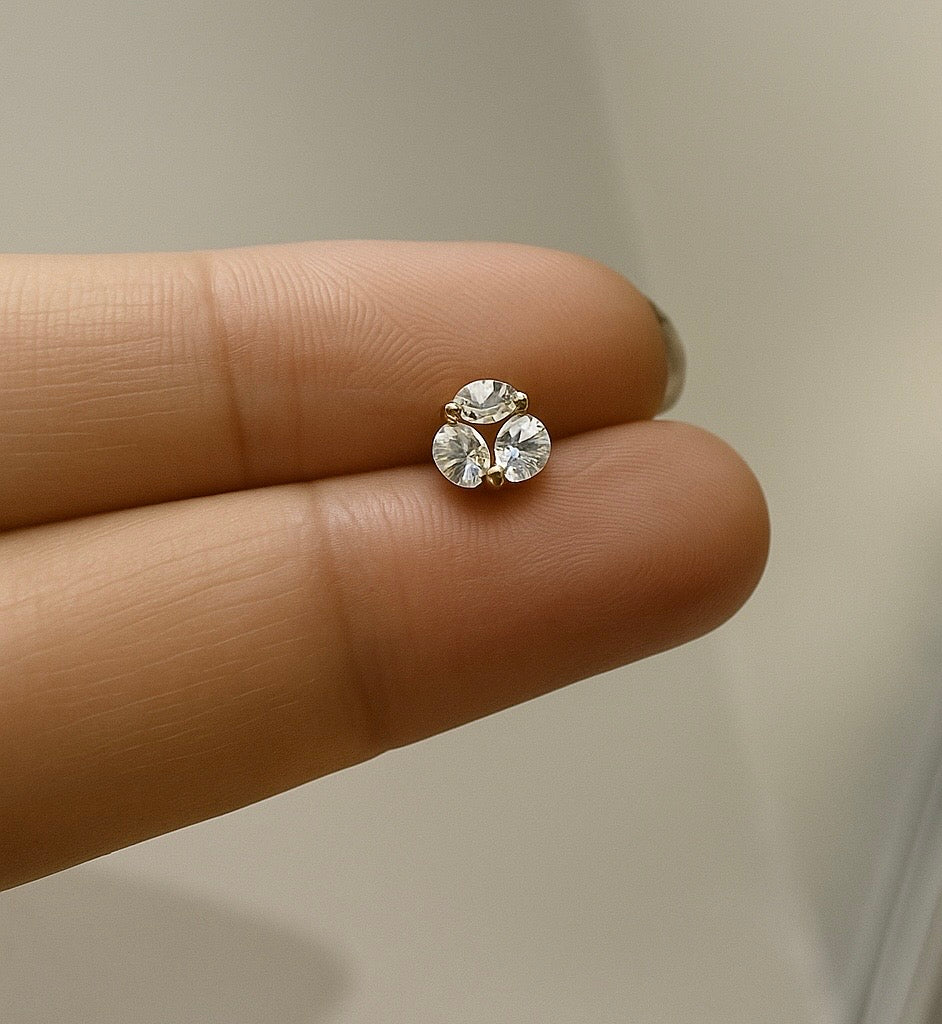 Triple Spark Crystal Studs