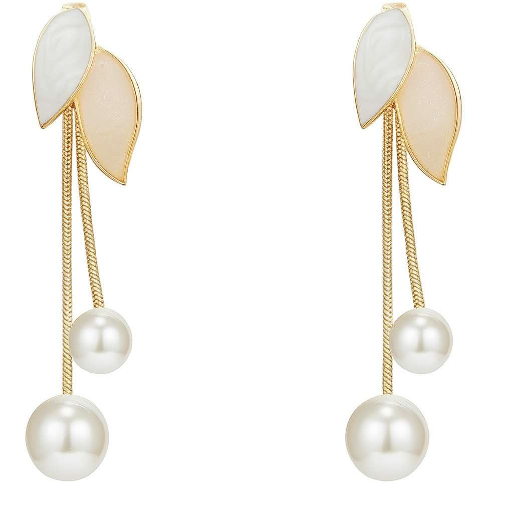 Petal Drape Pearl Drop Earrings