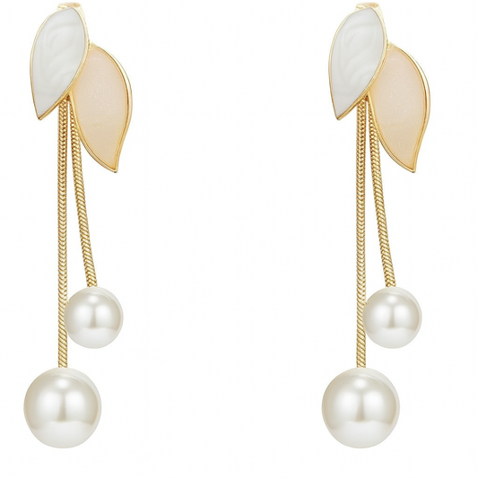 Petal Drape Pearl Drop Earrings