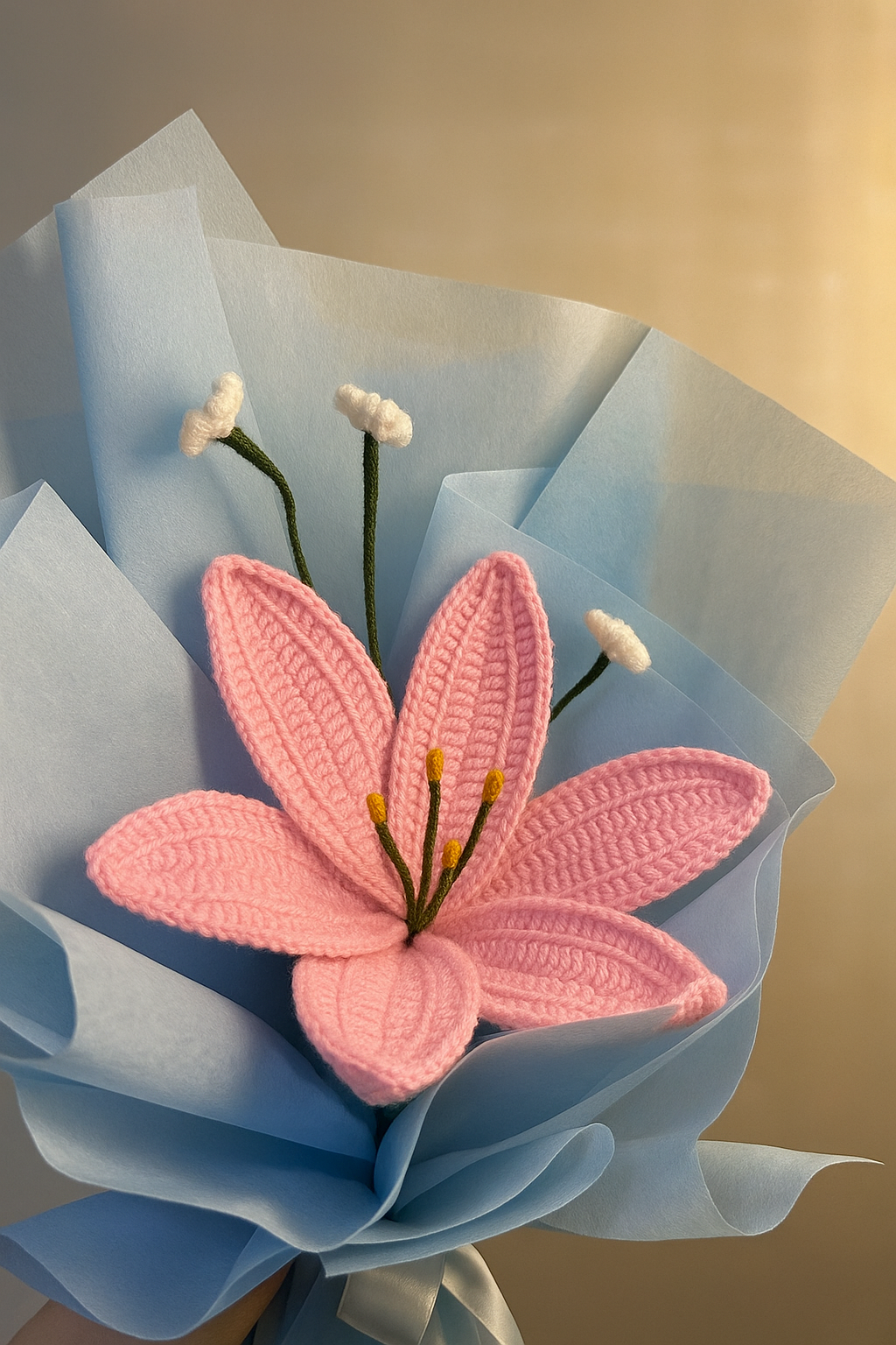 Crocheted Lily Bloom with Mini Florals