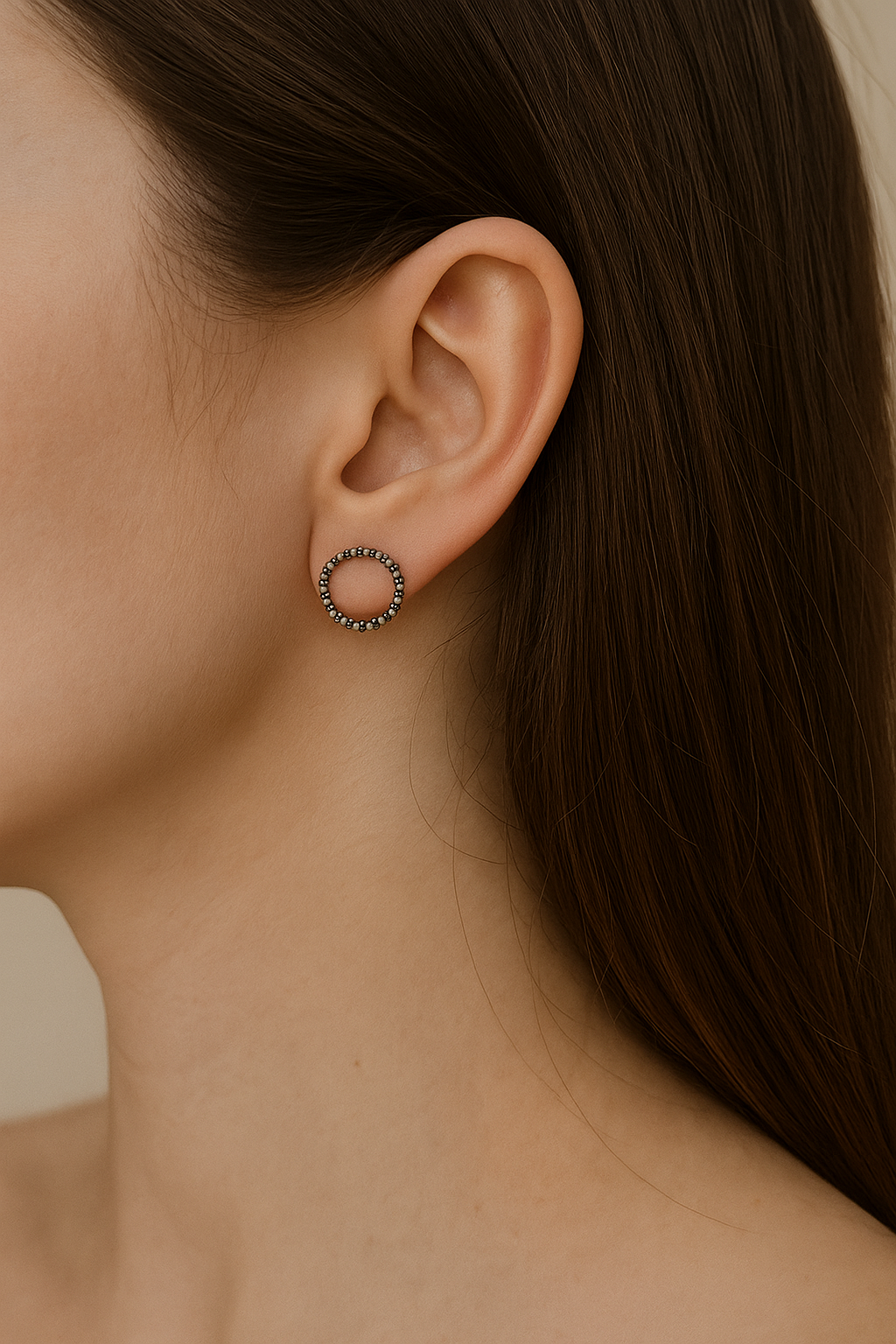 Vintage Textured Hoop Studs
