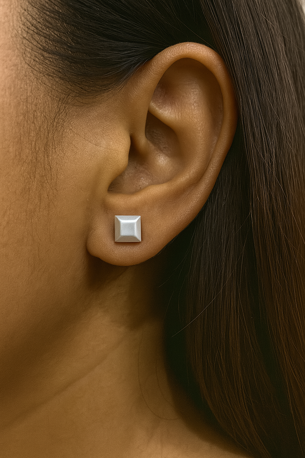 Glossy Square Shell Studs