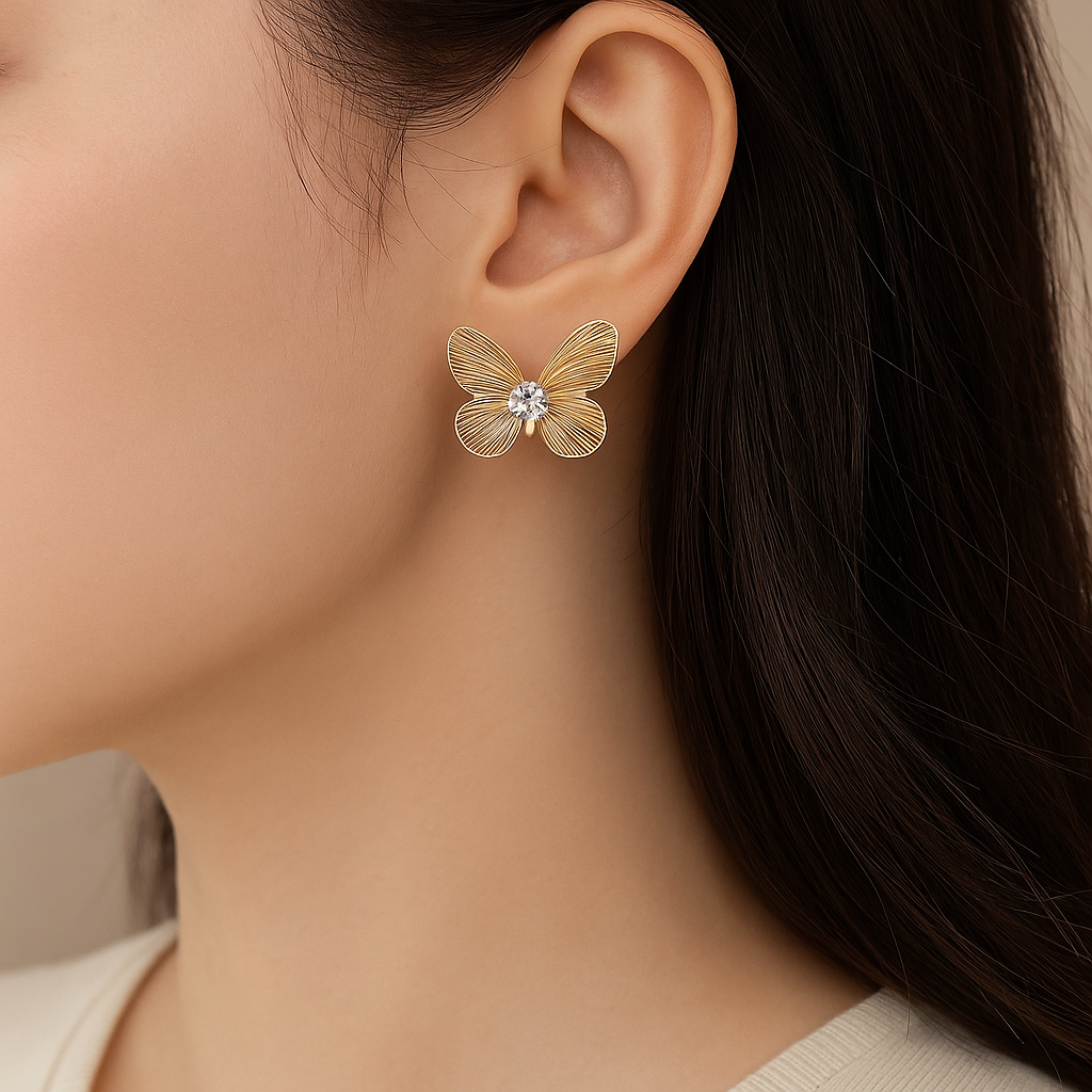 Golden Butterfly Earrings
