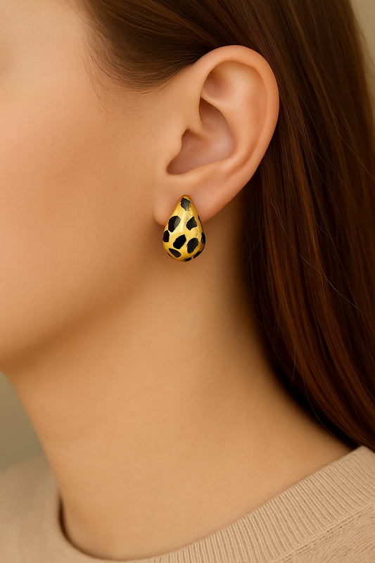 Golden Cheetah Drop Earrings
