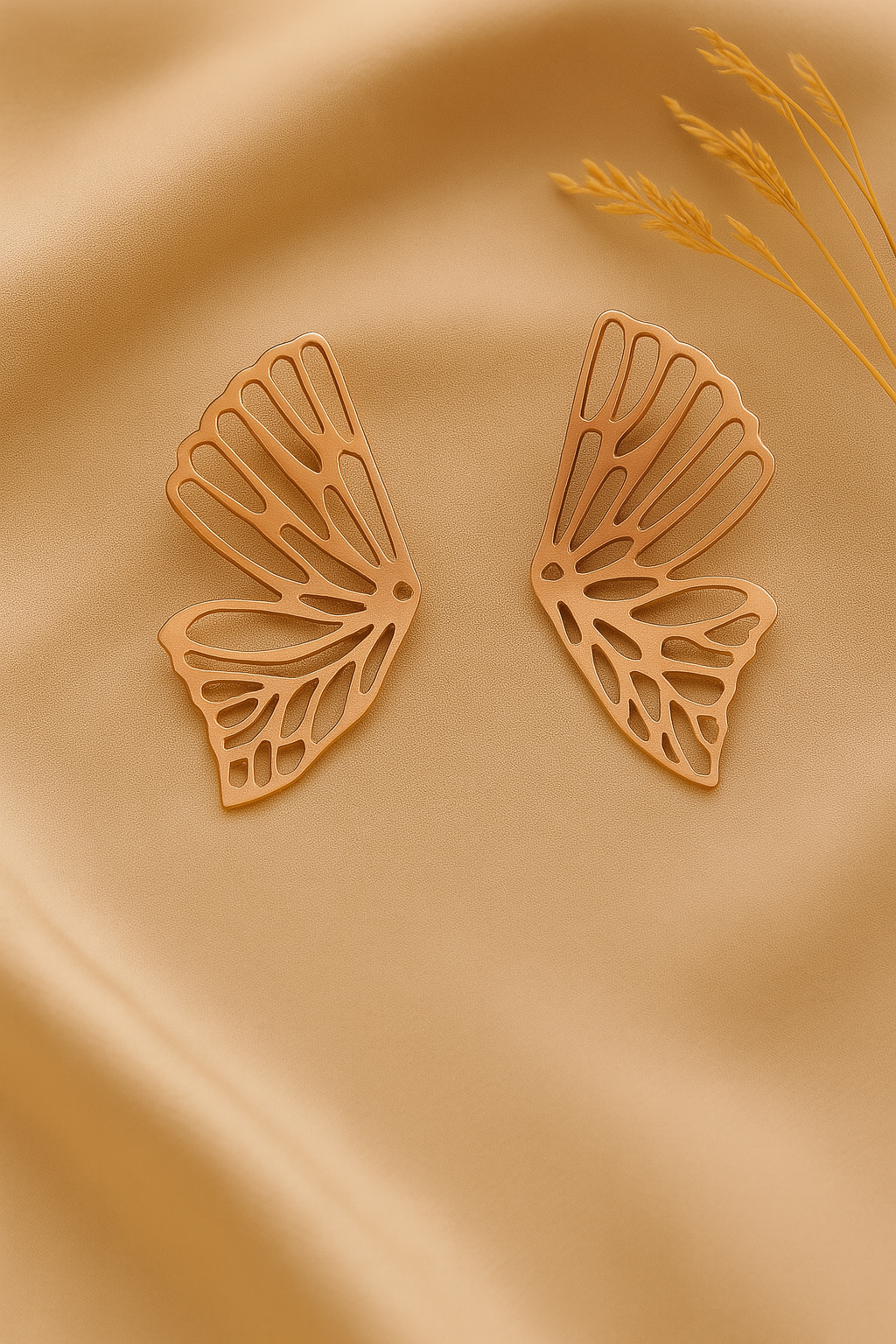 Butterfly Wings Statement Earrings – Golden, Silver & Rose Gold