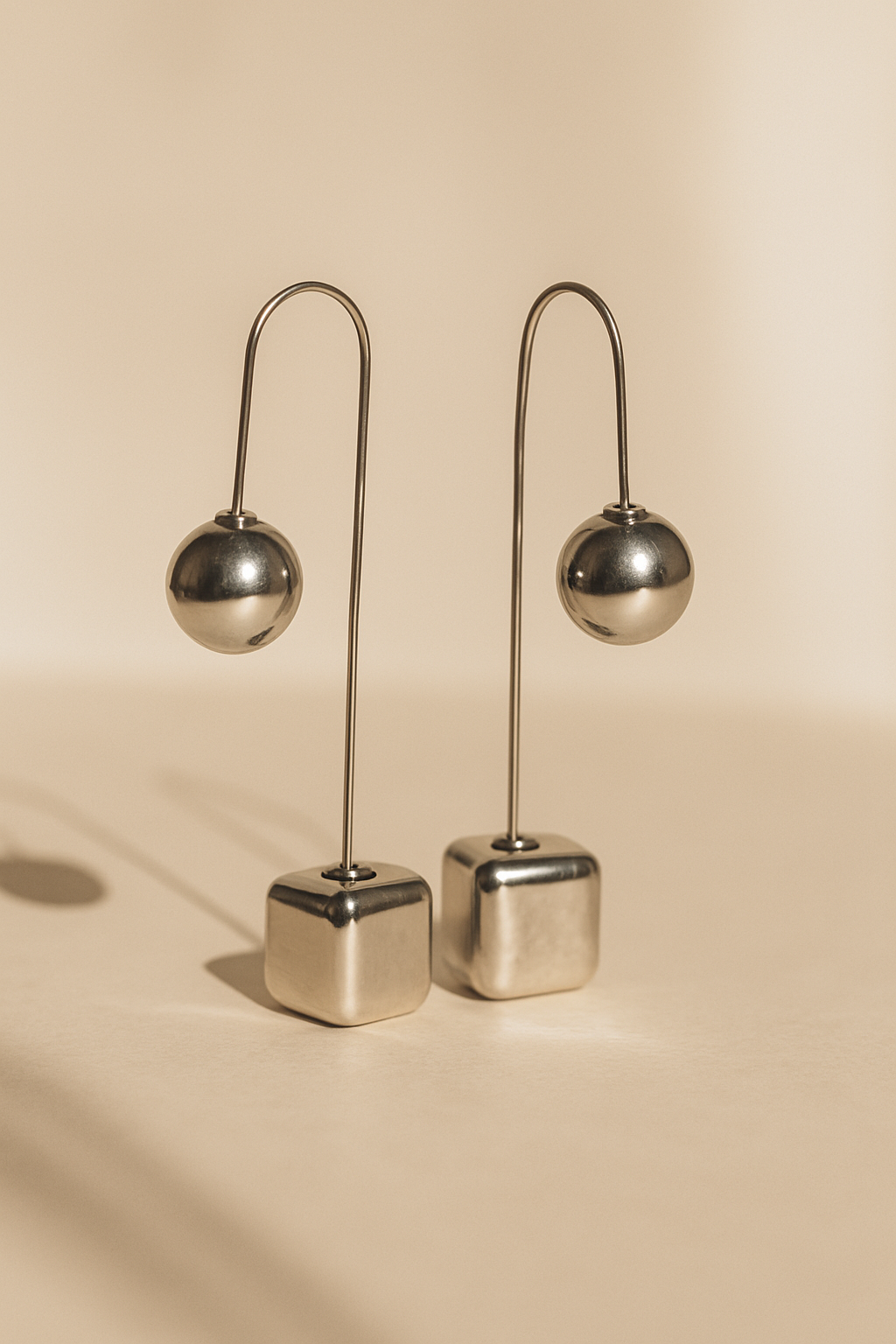 Orbit Drop Cube Earrings