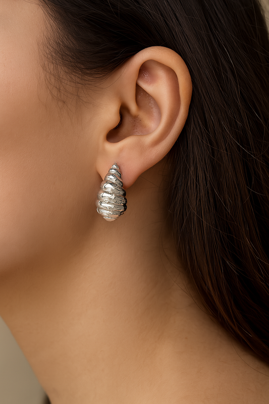 Silver Swirl Drop Earrings