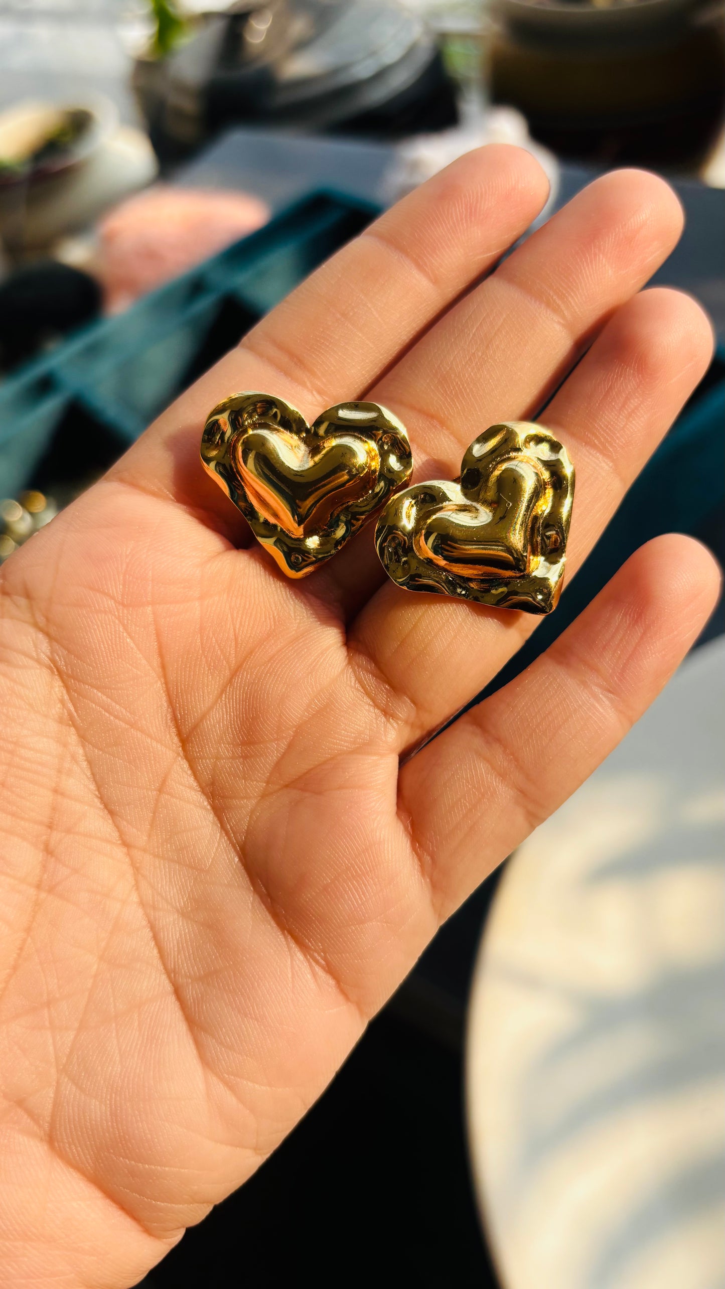 Studded heart studs