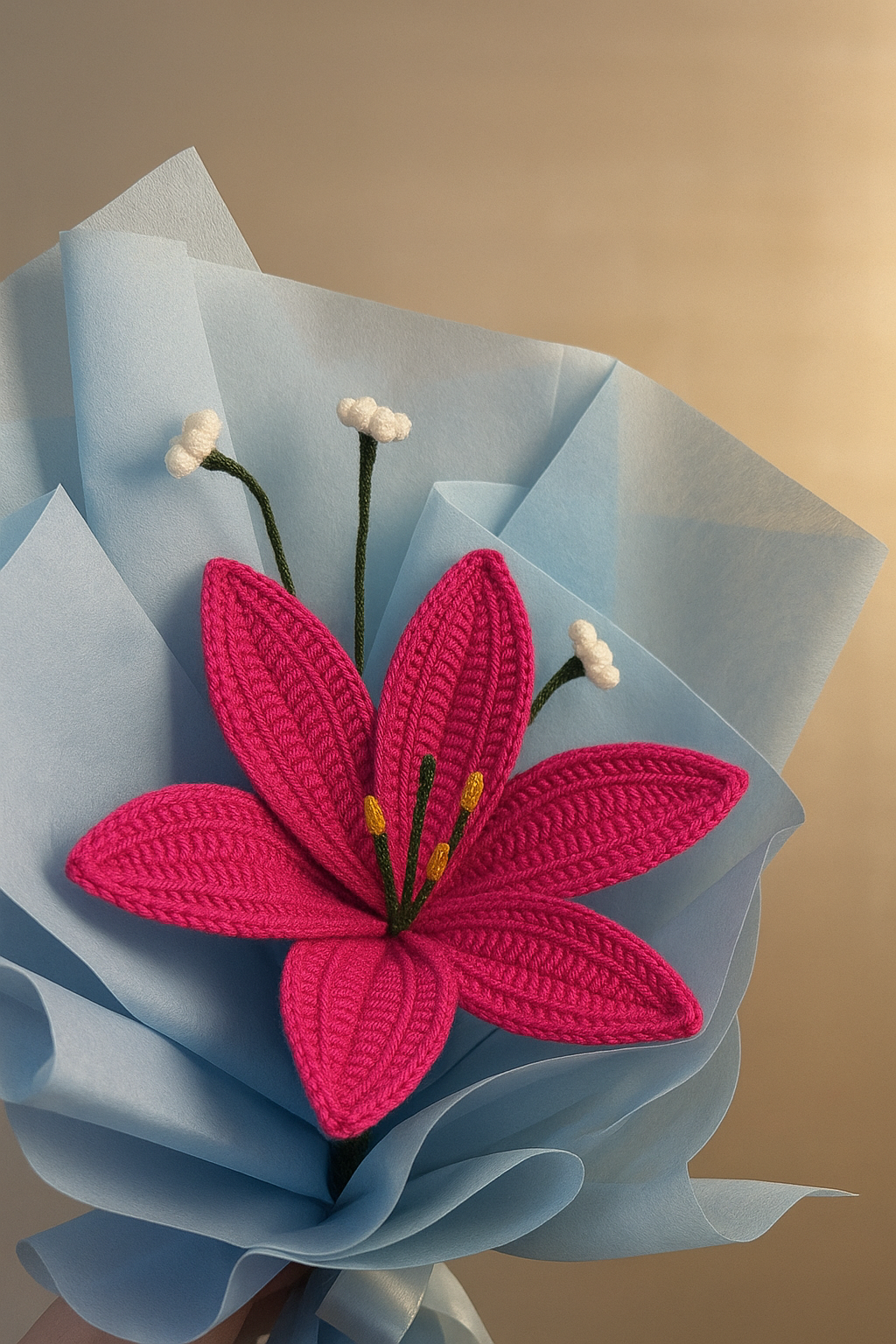 Crocheted Lily Bloom with Mini Florals