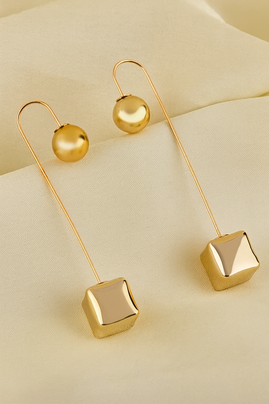 Orbit Drop Cube Earrings