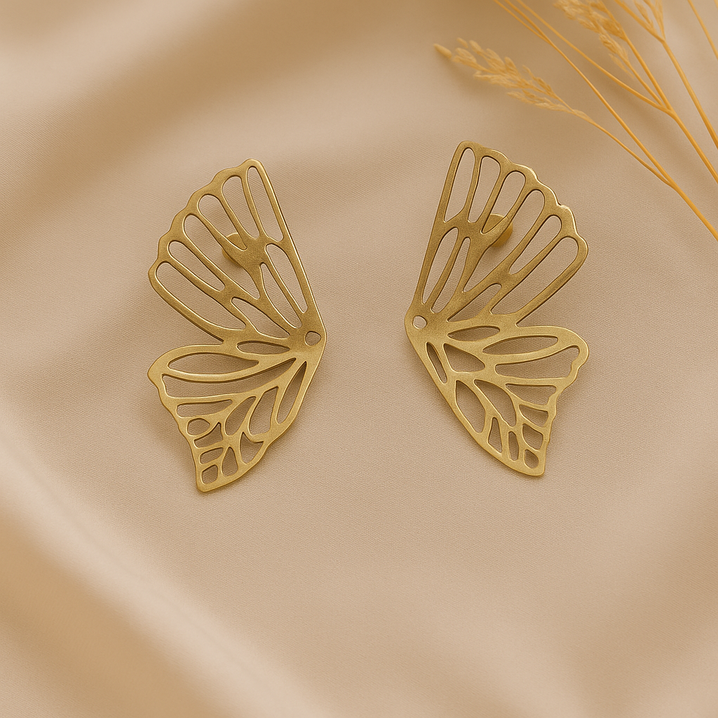Butterfly Wings Statement Earrings – Golden, Silver & Rose Gold
