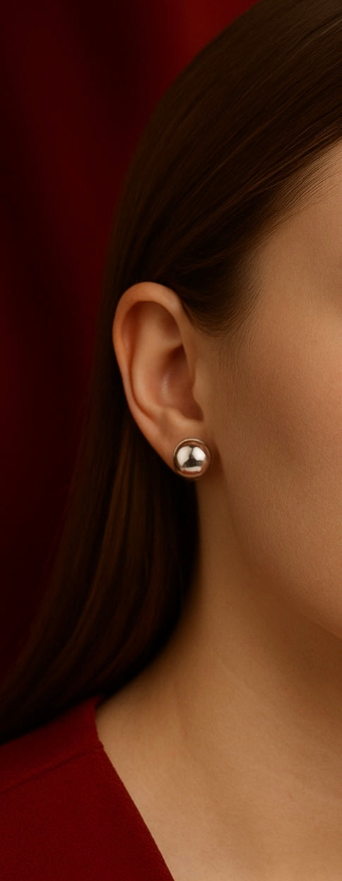 Luna Dome Studs – Silver Edition