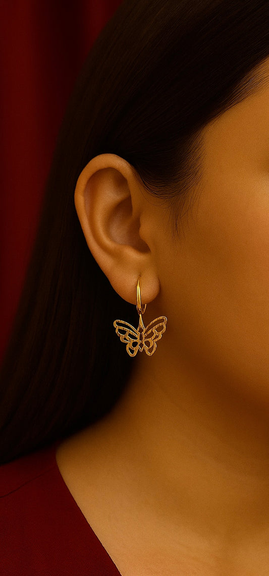 Golden Flutter Butterfly Earrings