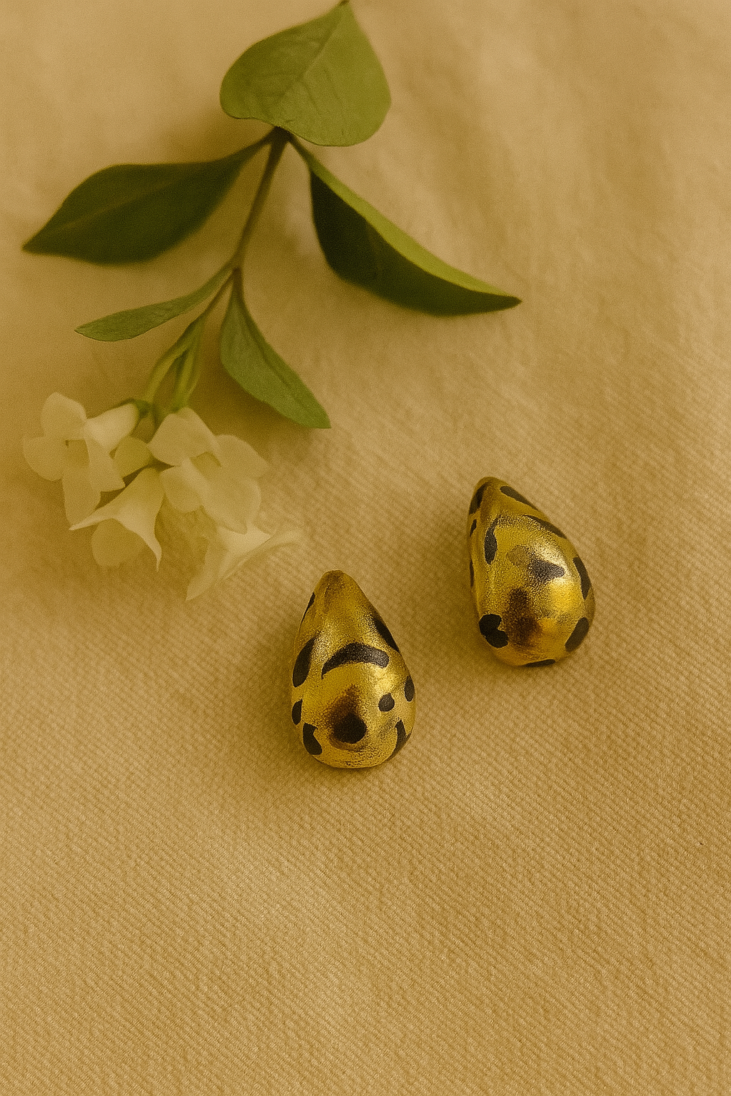 Golden Cheetah Drop Earrings