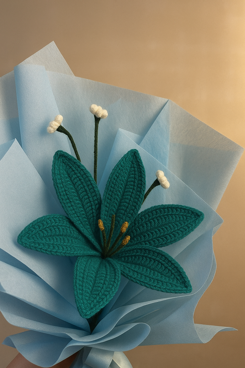 Crocheted Lily Bloom with Mini Florals