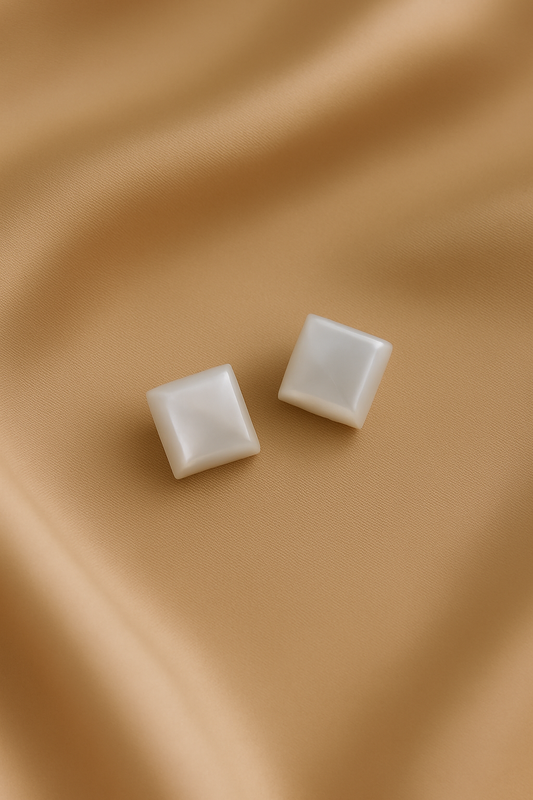 Glossy Square Shell Studs