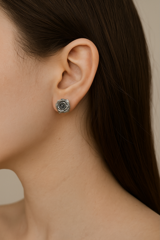 Vintage Rose Stud Earrings