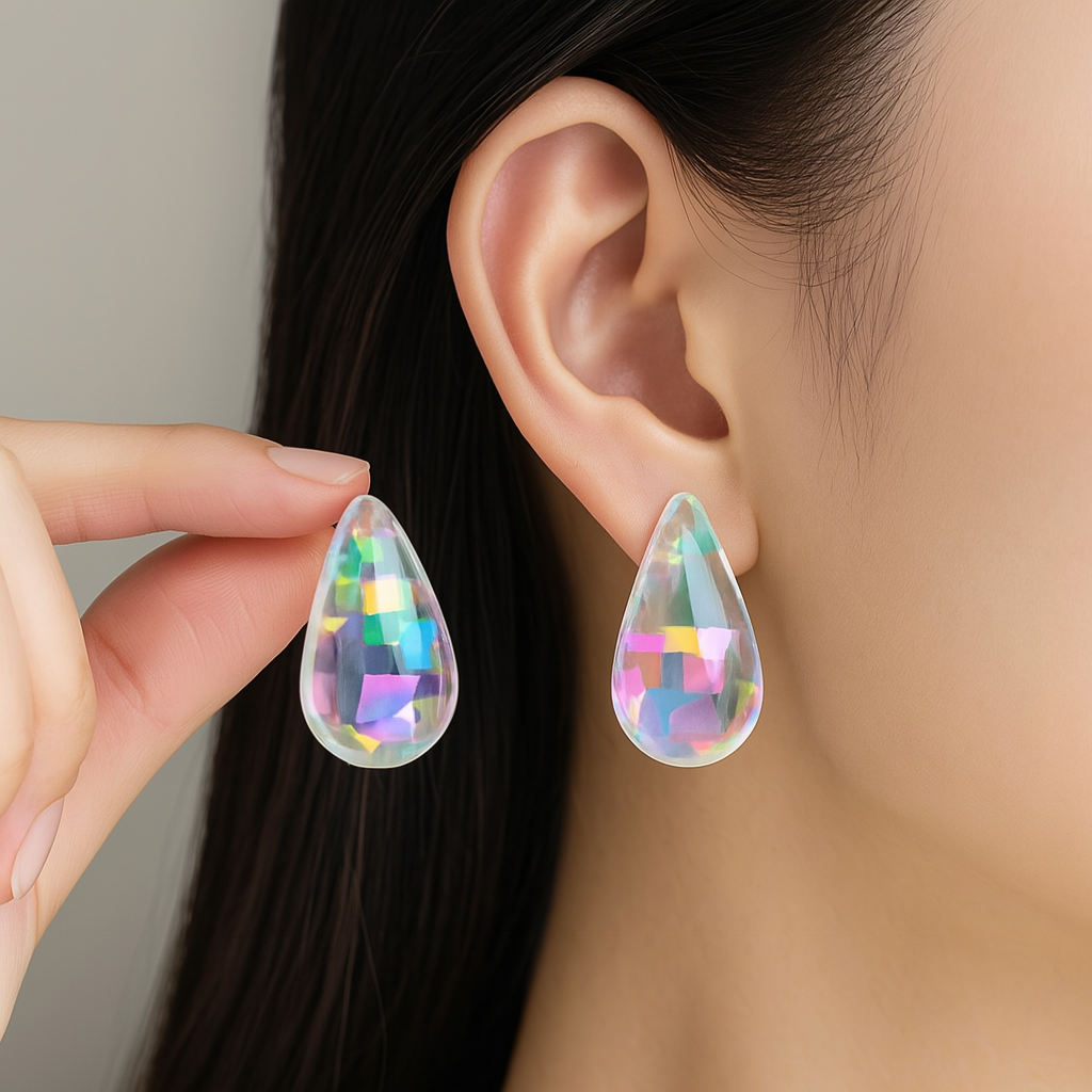 Prism Glow Resin Drop Earrings