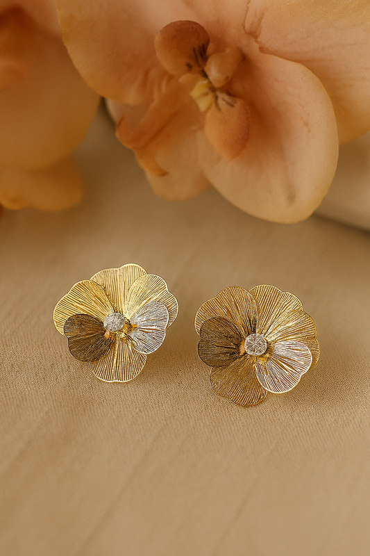 Golden Orchid Bloom Studs
