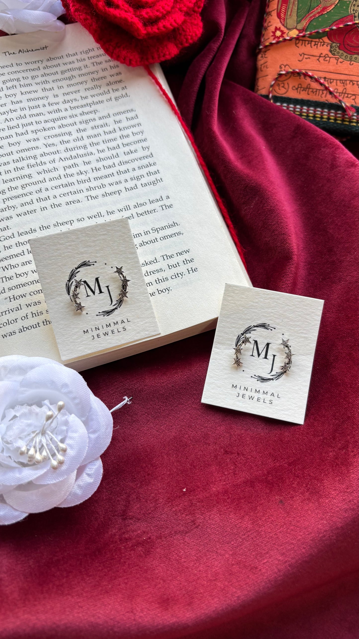 Celestial Star Climbers – Oxidised Stud Earrings