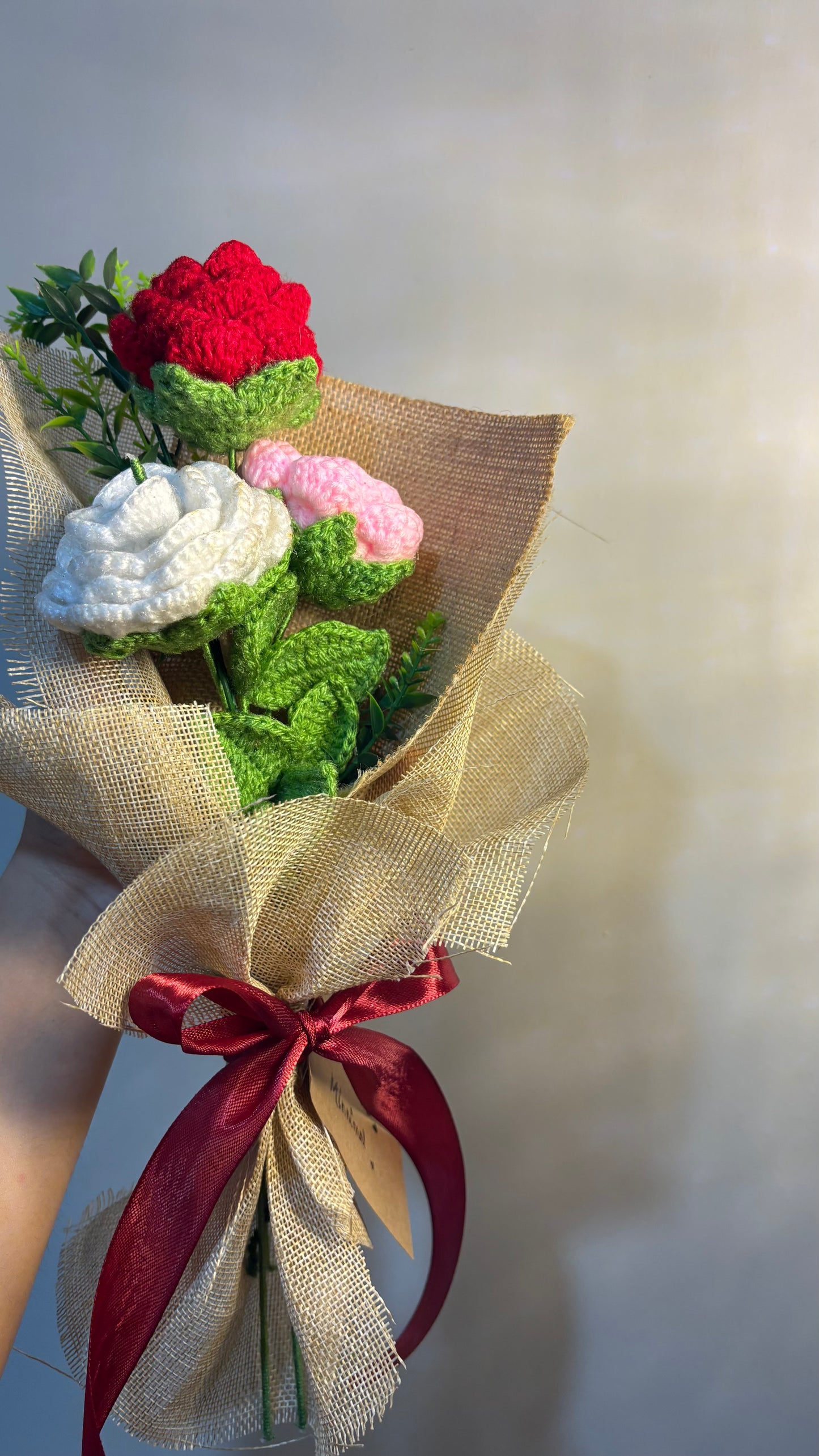 Trio of Love – Crochet Rose Bouquet