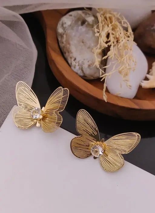 Golden Butterfly Earrings