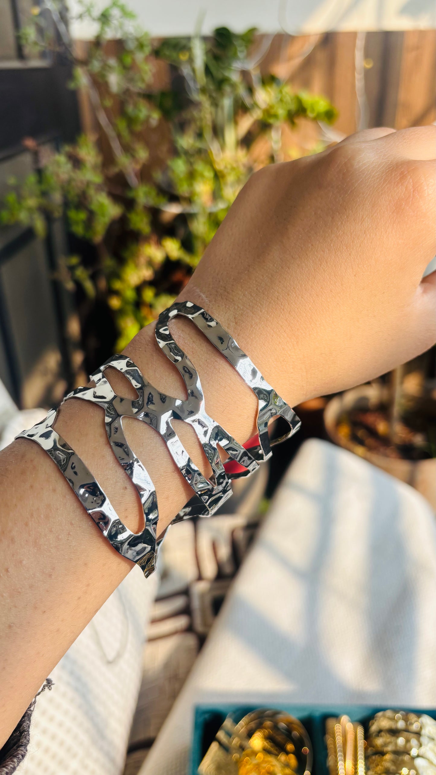 Statement silver bracelet