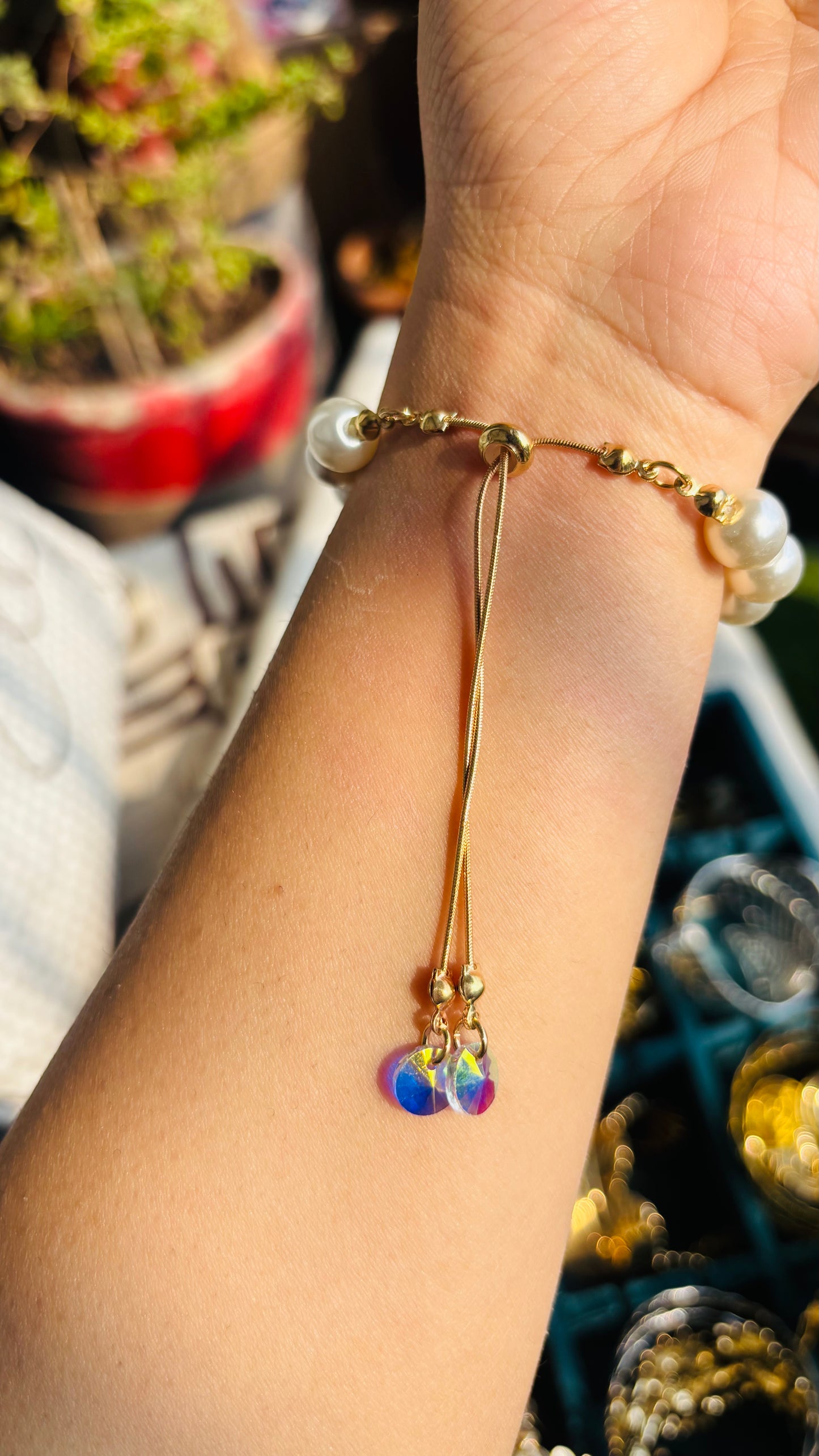 Pearl adjustable bracelet