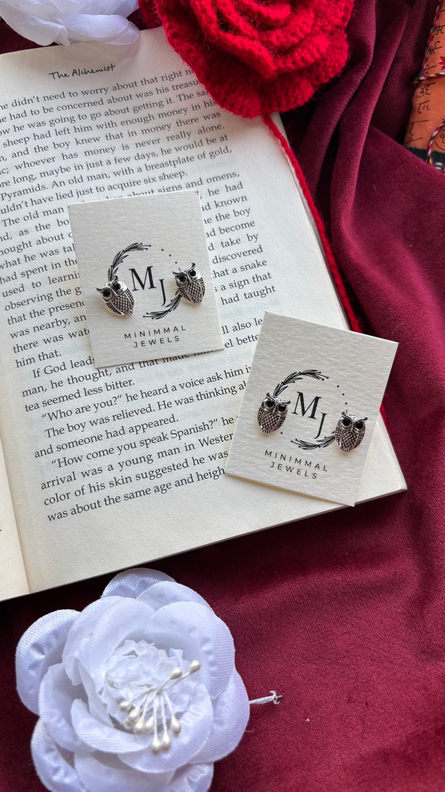 Oxidised Owl Stud Earrings