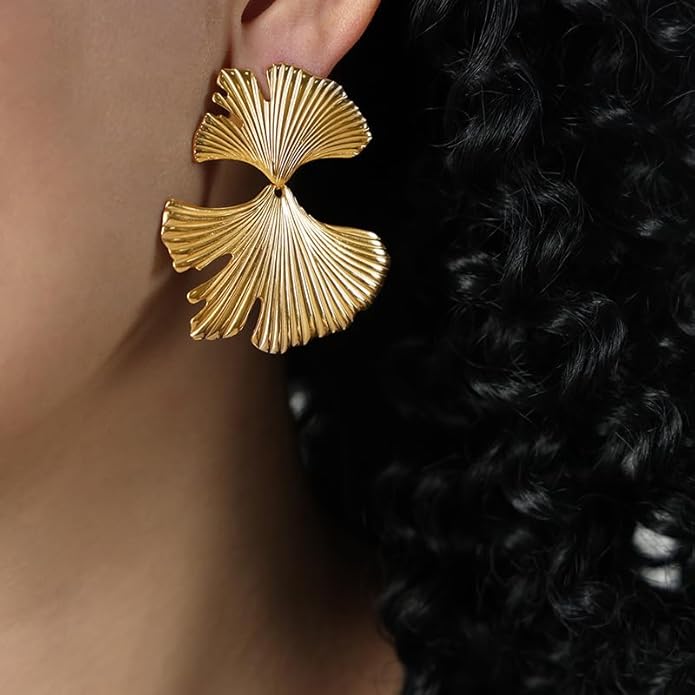 Golden Ginkgo Glam Earrings