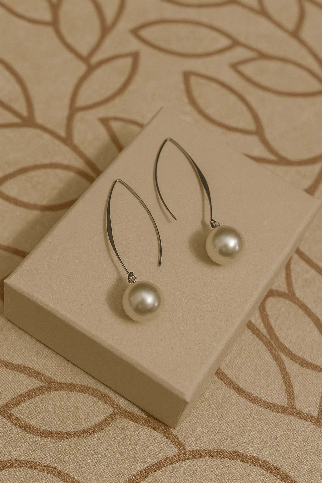 Elegant Pearl Drop Threader Earrings