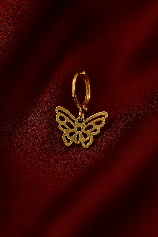 Golden Flutter Butterfly Earrings