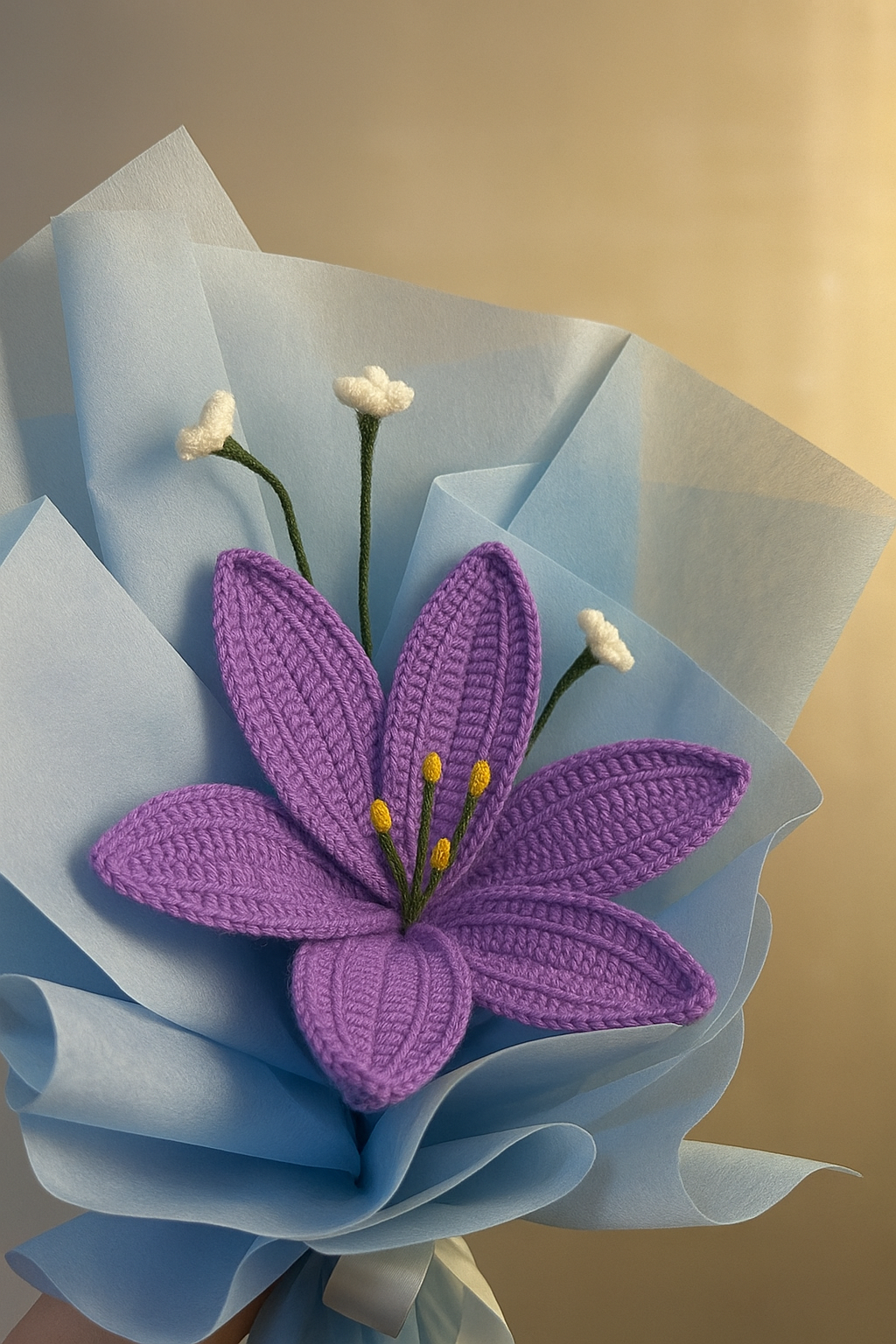 Crocheted Lily Bloom with Mini Florals