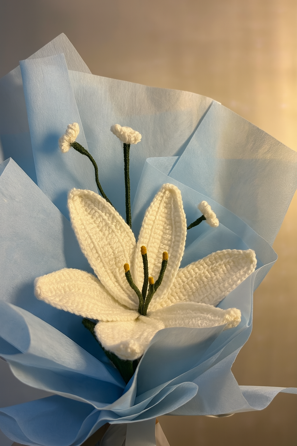 Crocheted Lily Bloom with Mini Florals