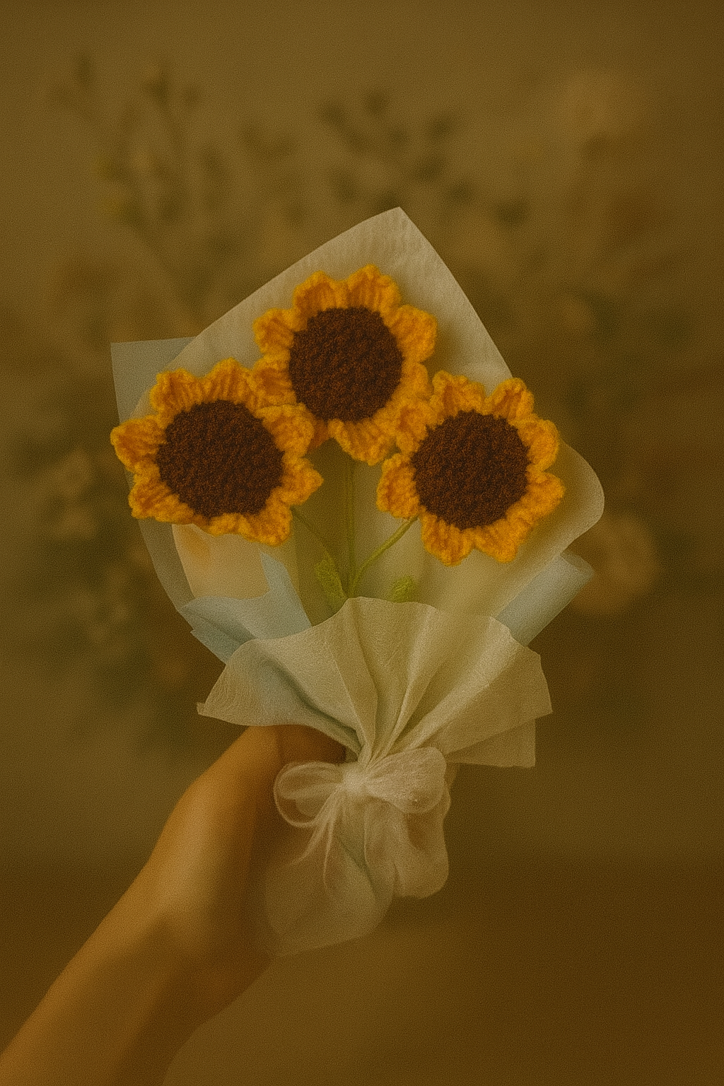 Crocheted Sunflower Bouquet