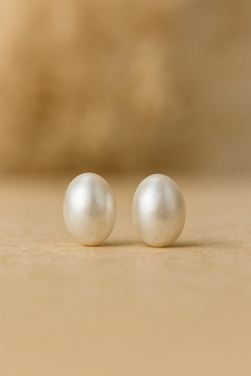 Glossy Oval Shell Studs