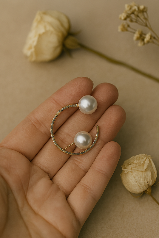 Elysian Pearl Orbit Hoops