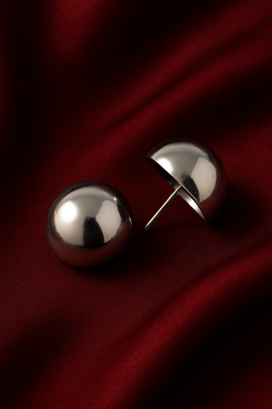 Luna Dome Studs – Silver Edition
