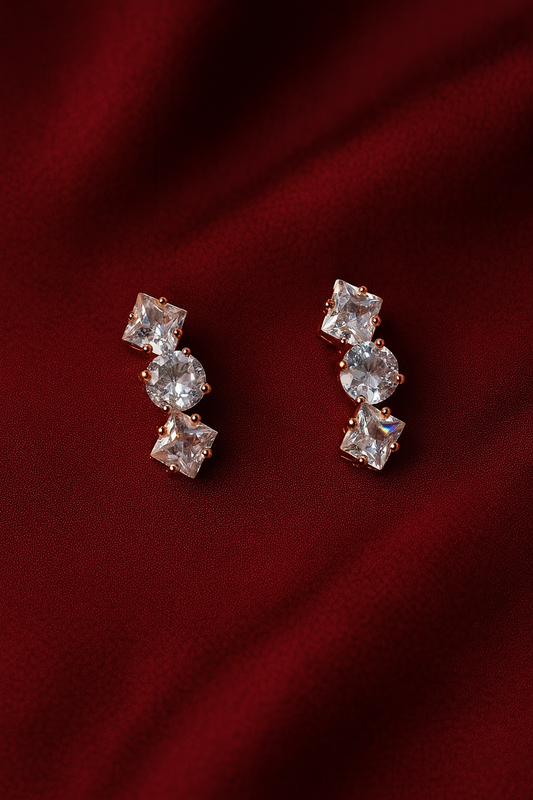 Crystal Curve Stud Earrings