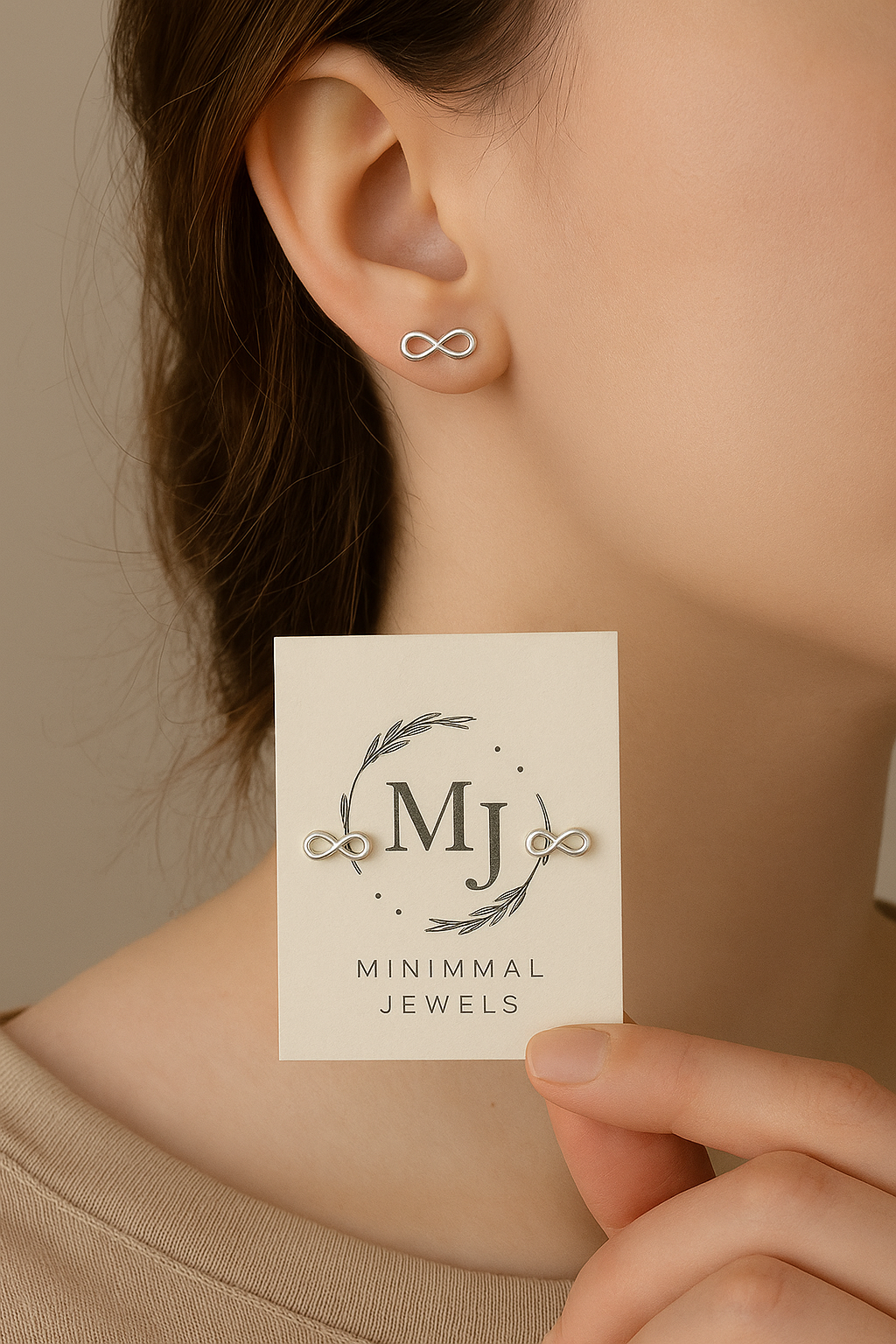 Infinity Knot Oxidised Stud Earrings