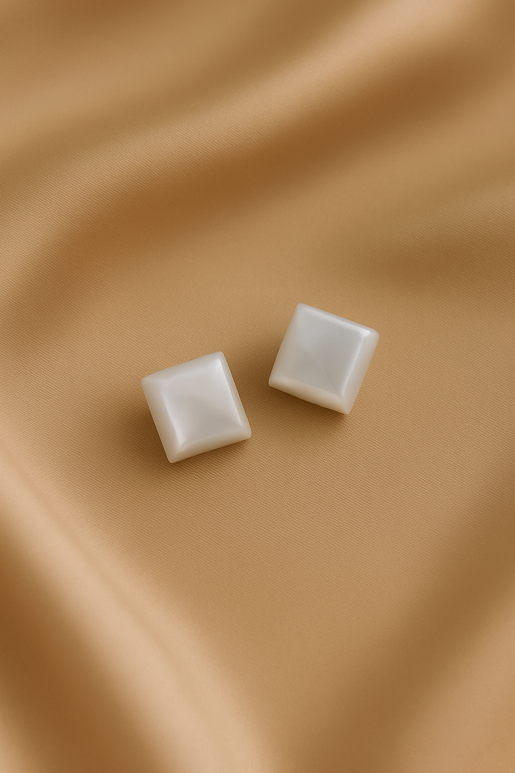 Glossy Square Shell Studs