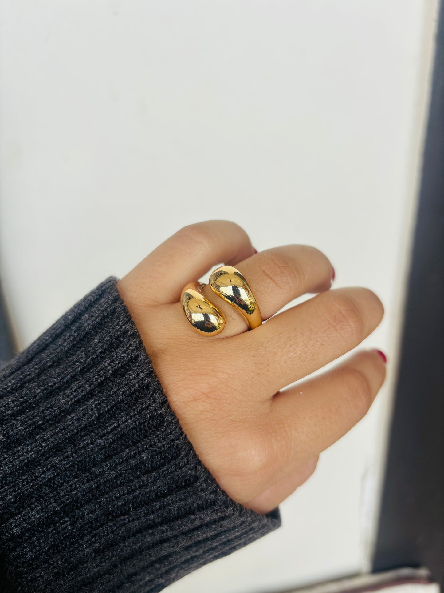 Gilded Drop Open Ring