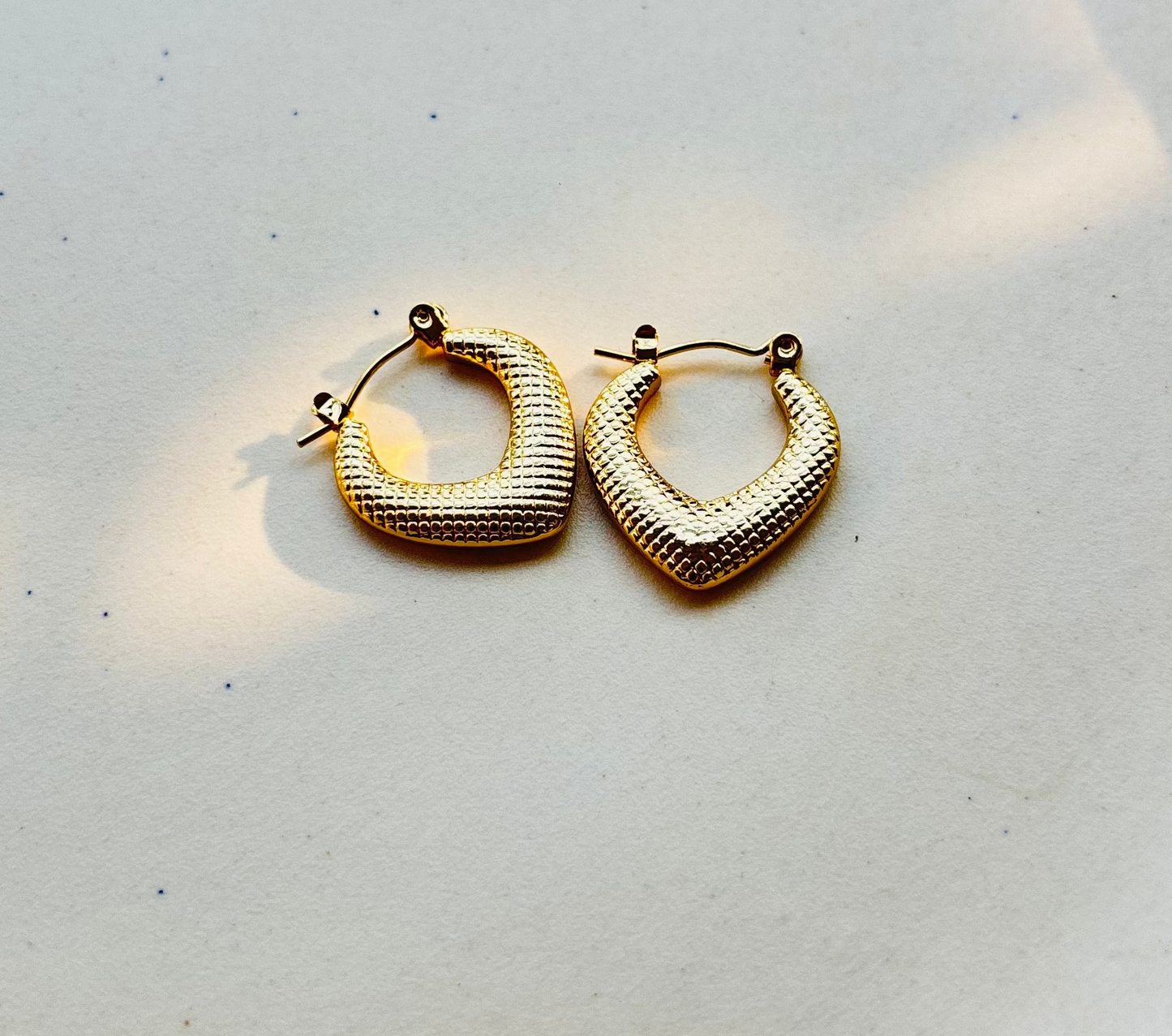 Heart textured hoops