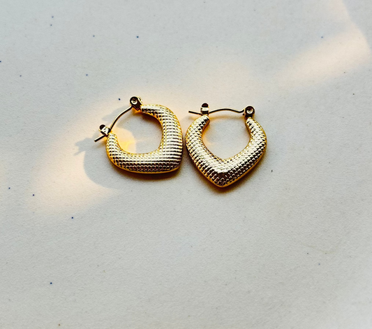 Heart textured hoops