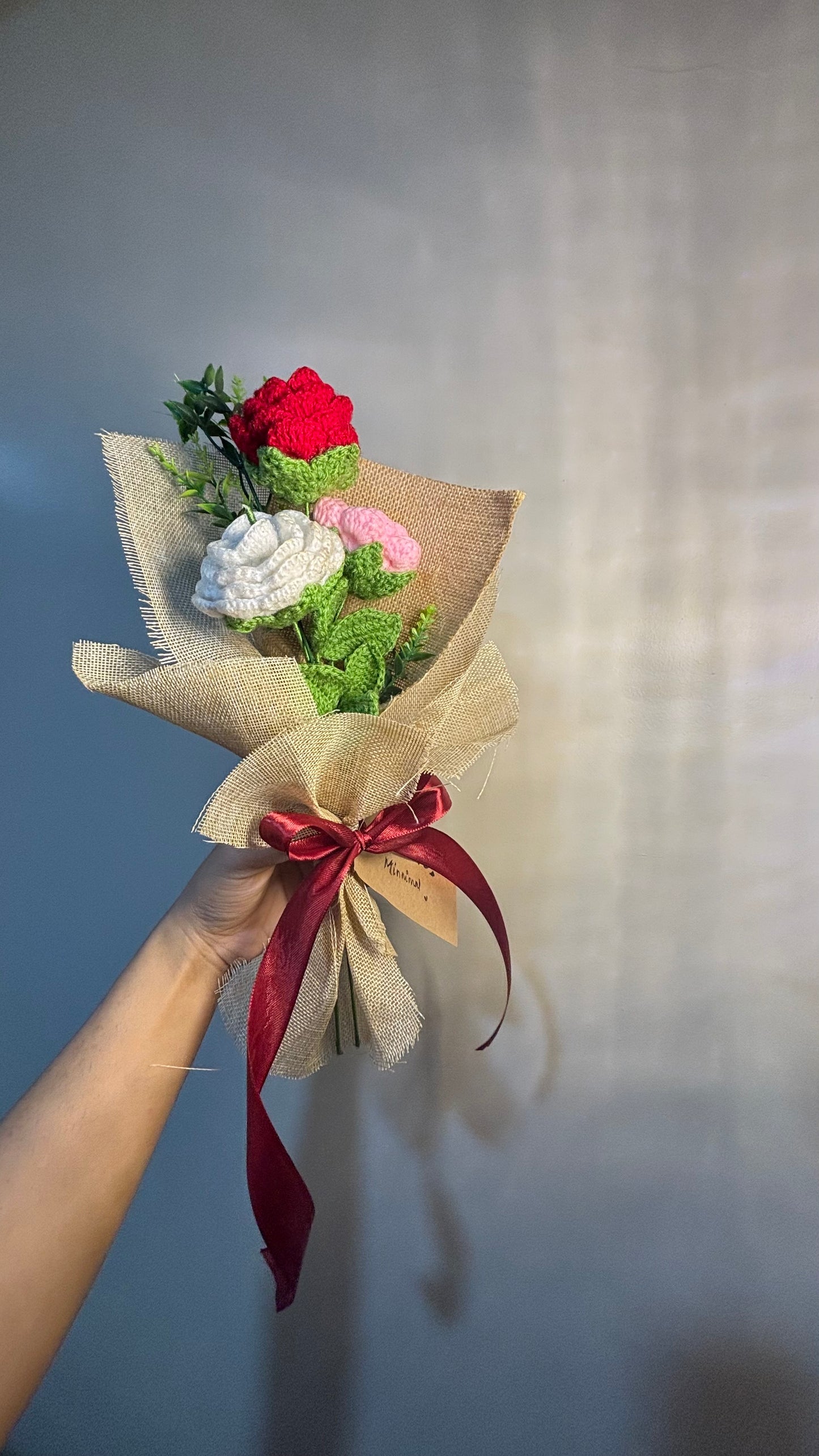 Trio of Love – Crochet Rose Bouquet