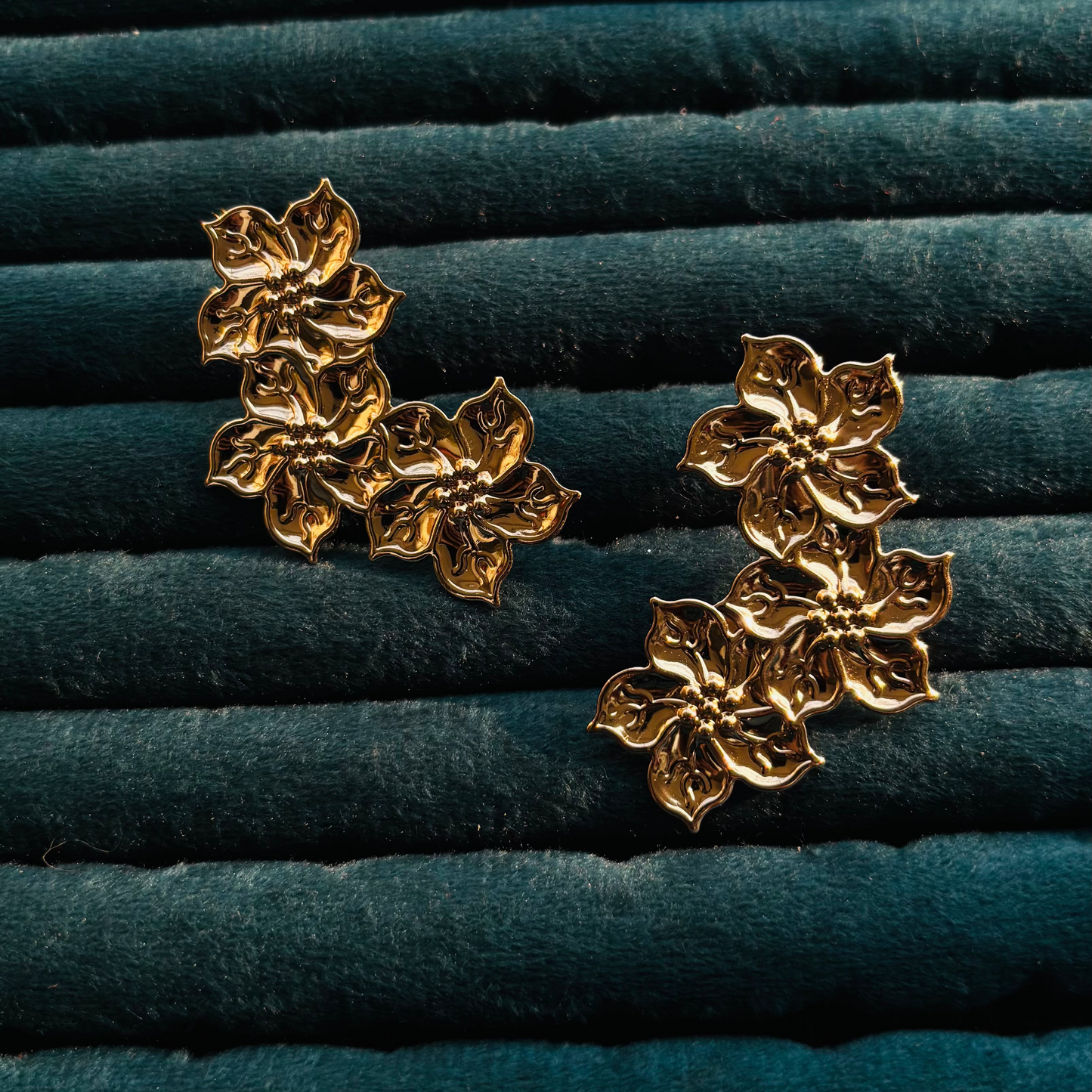 Half cut flower earrings